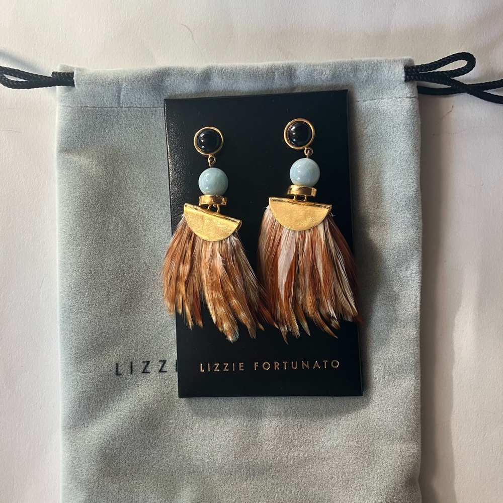Lizzie Fortunato African Feather Earrings
